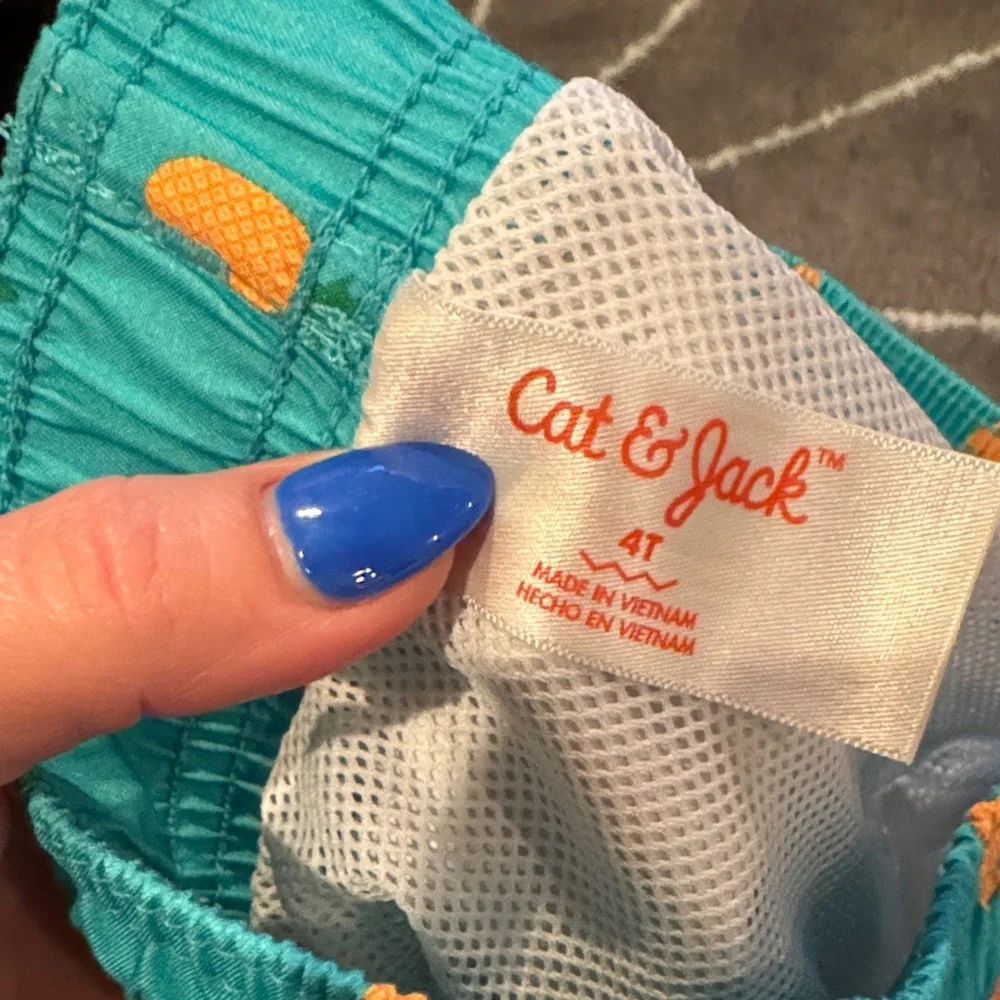 Cat & Jack Swim Trunks Bathing Suit Set Kids size 4t pineapple sunshine